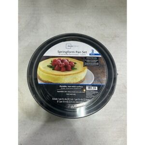 Springform Pan Set 3 Pieces 3 Pans: 8,9,10 Inch.Expandable Sides Removable Base